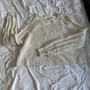 American Eagle Outfitters Textured Cream Sweater